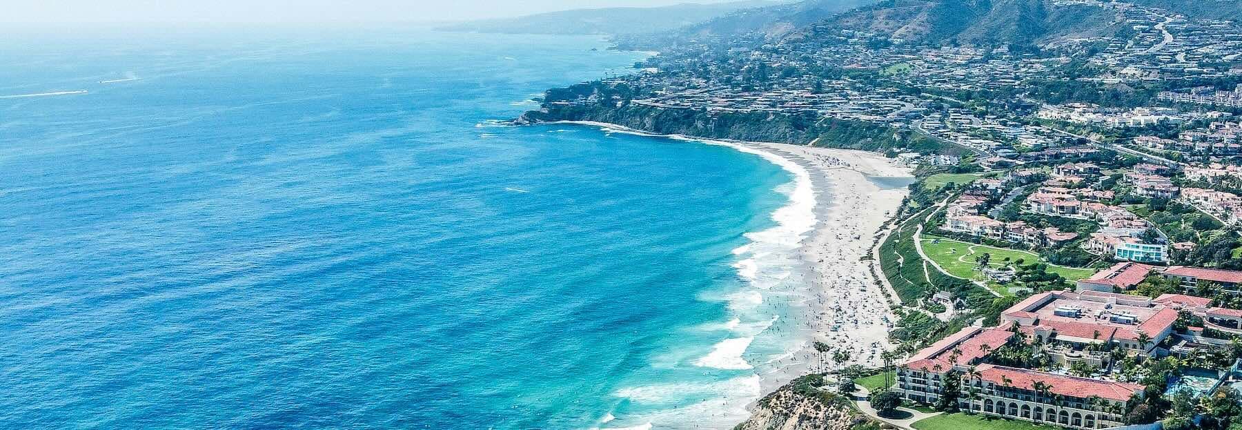 Aerial view of the Orange County coastline